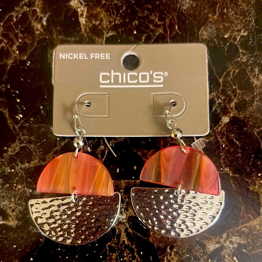 Chico's Pink and Silver Earrings